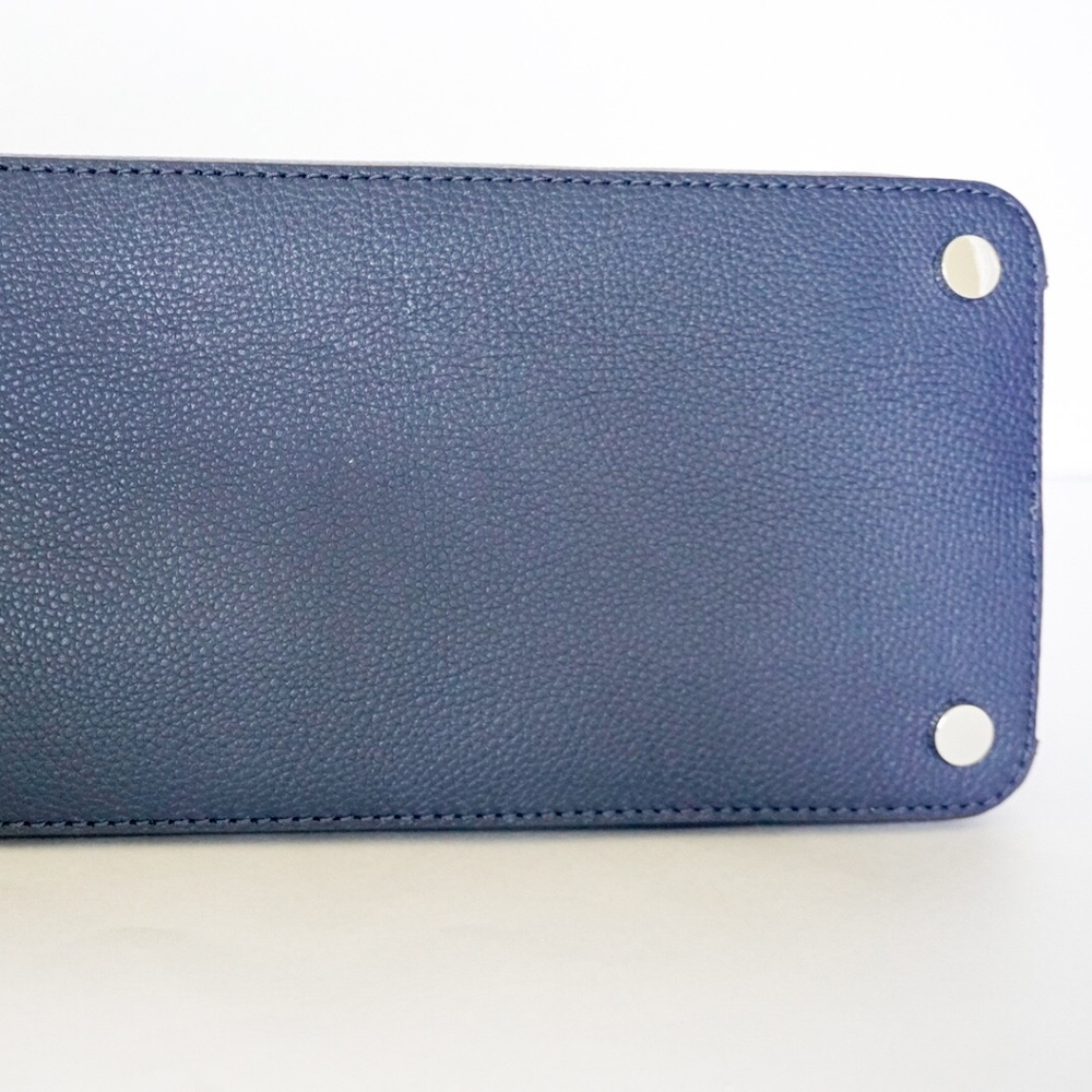 Michael Kors Adele LG Satchel Leather Navy Cement - Picture 6 of 8